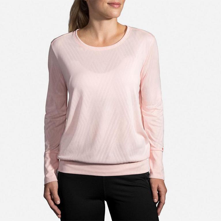 Brooks Array Long Sleeve Running Shirt - Women's - Pink (75236-LFYM)